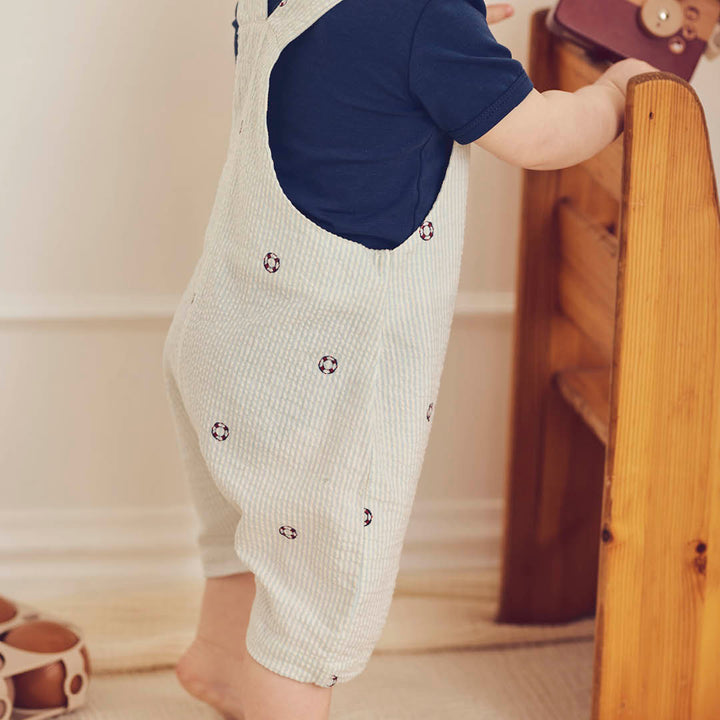SEERSUCKER stribede overalls