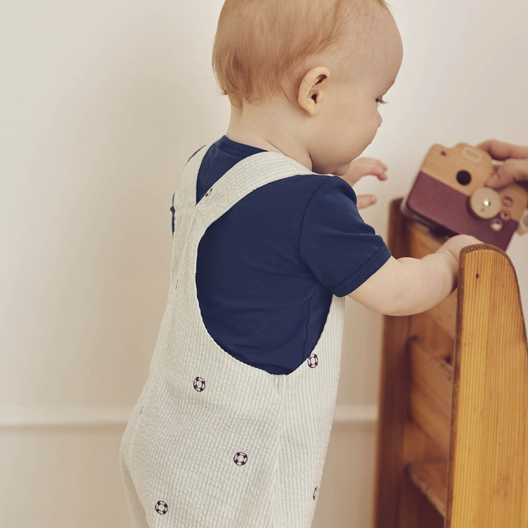 SEERSUCKER stribede overalls