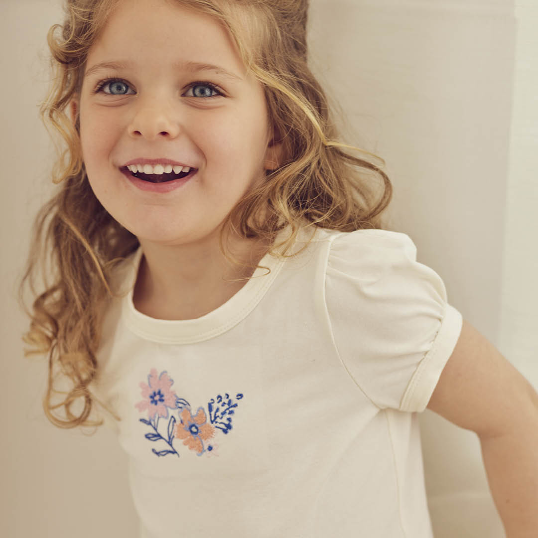 PRIMROSE peplum top med blomster