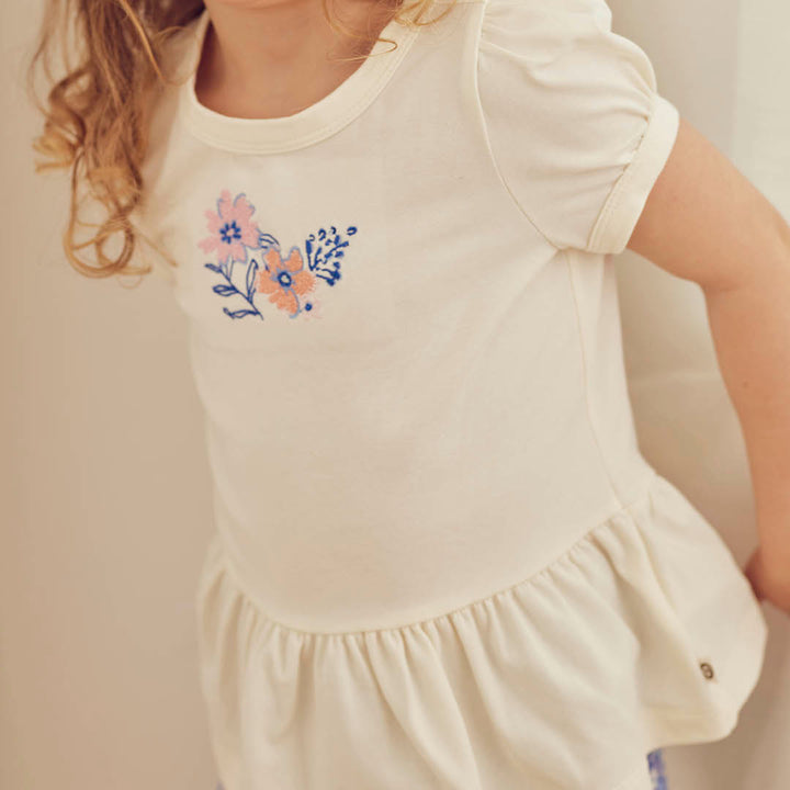 PRIMROSE peplum top med blomster