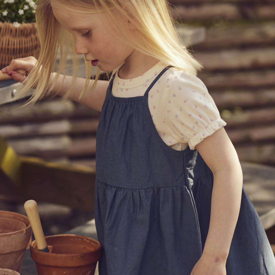 SPRING rib top med blomster