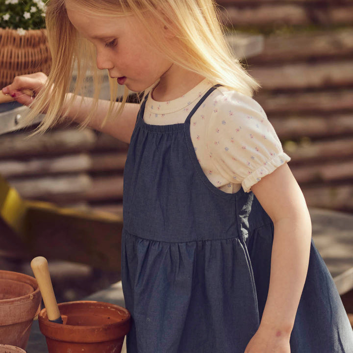 SPRING rib top med blomster