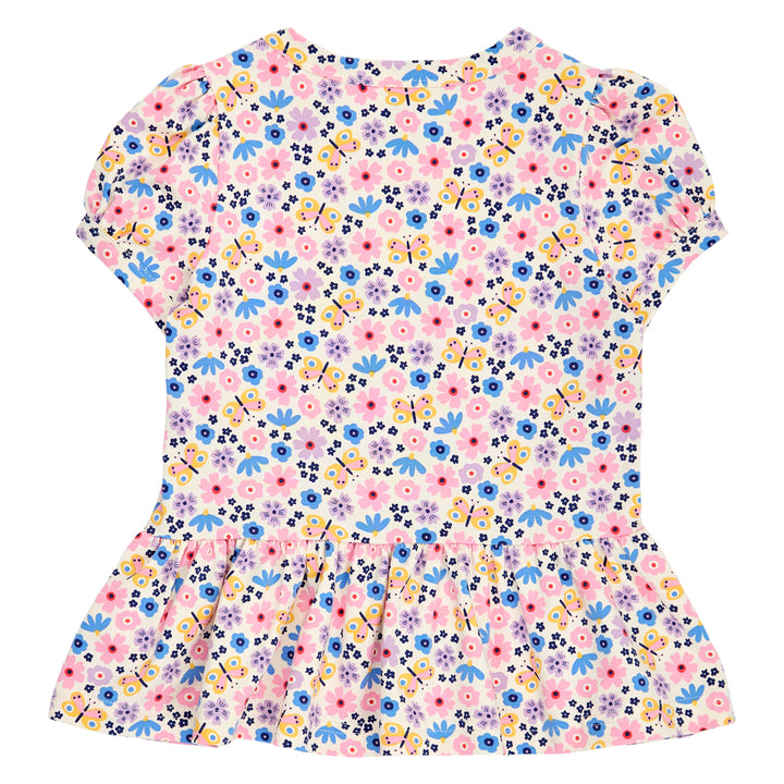 FLOWER peplum top med blomsterprint