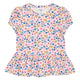 FLOWER peplum top med blomsterprint