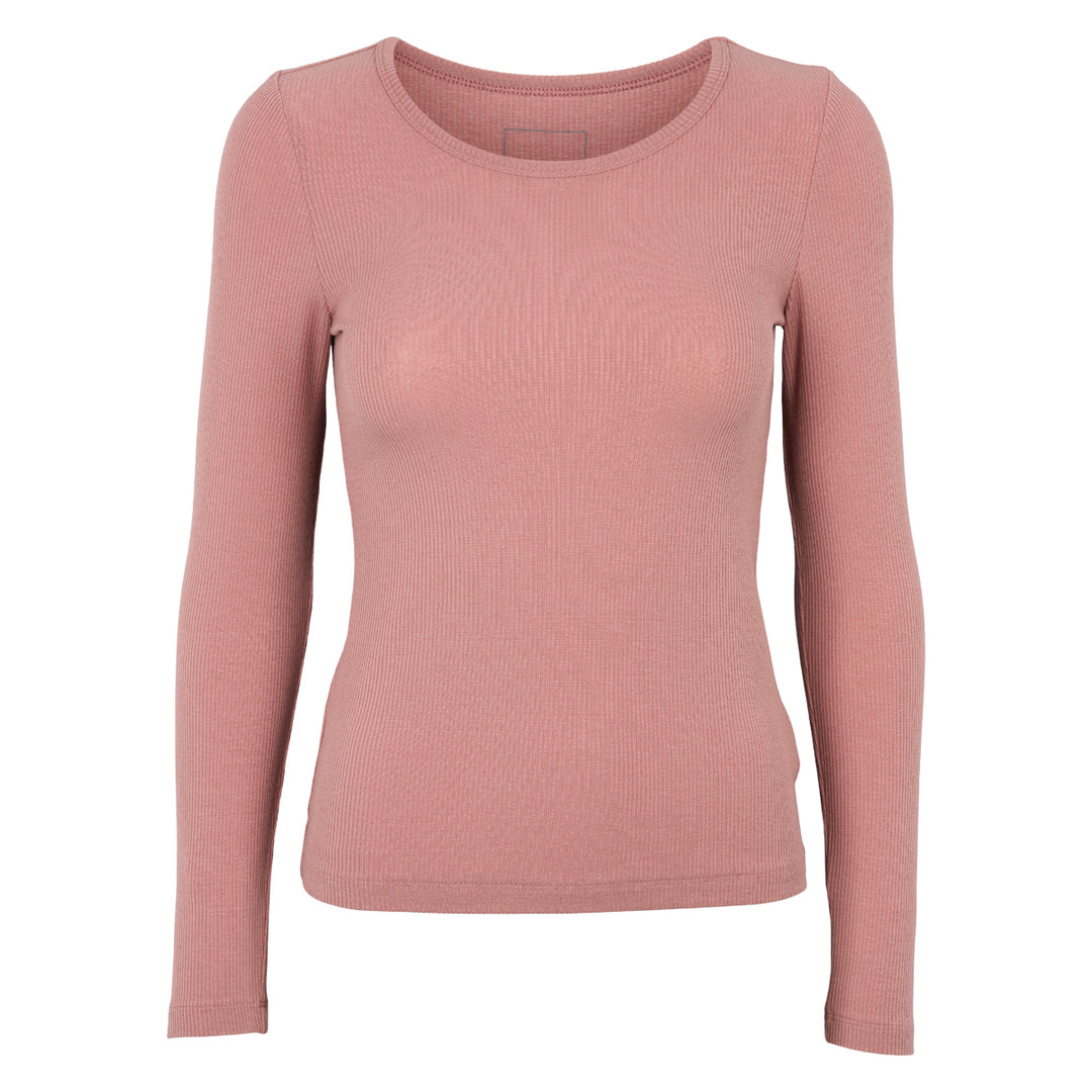 MELLOW tencel rib langærmet bluse
