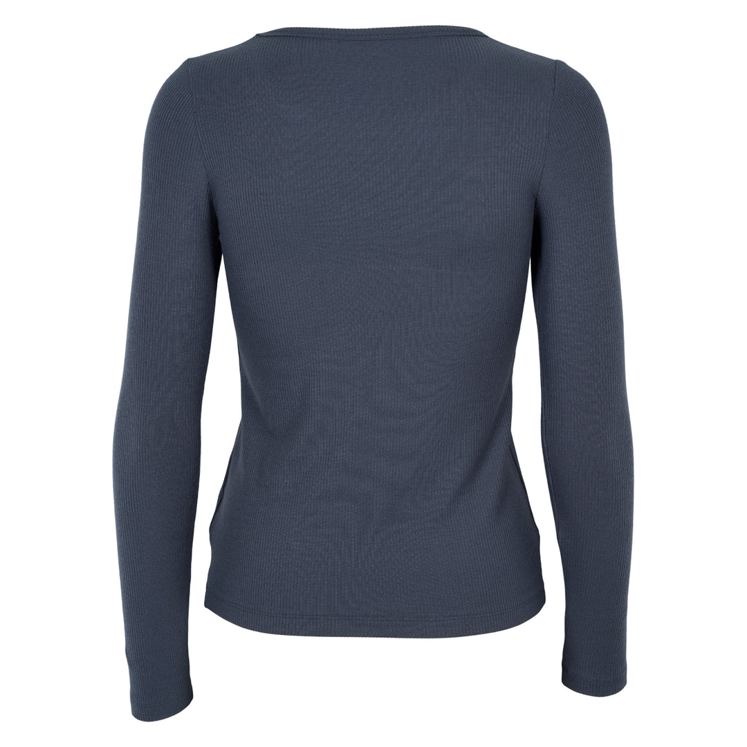 MELLOW tencel rib langærmet bluse