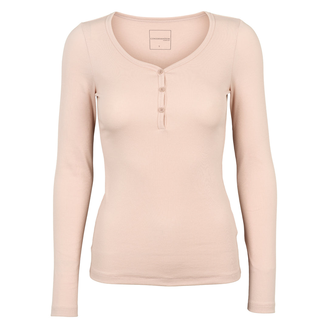 CALM RIB bluse med knapper
