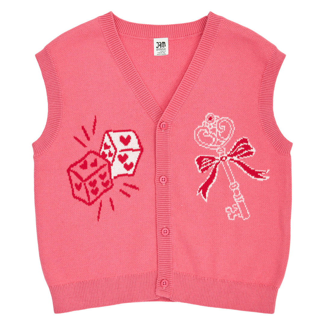 KNIT vest med hjerter