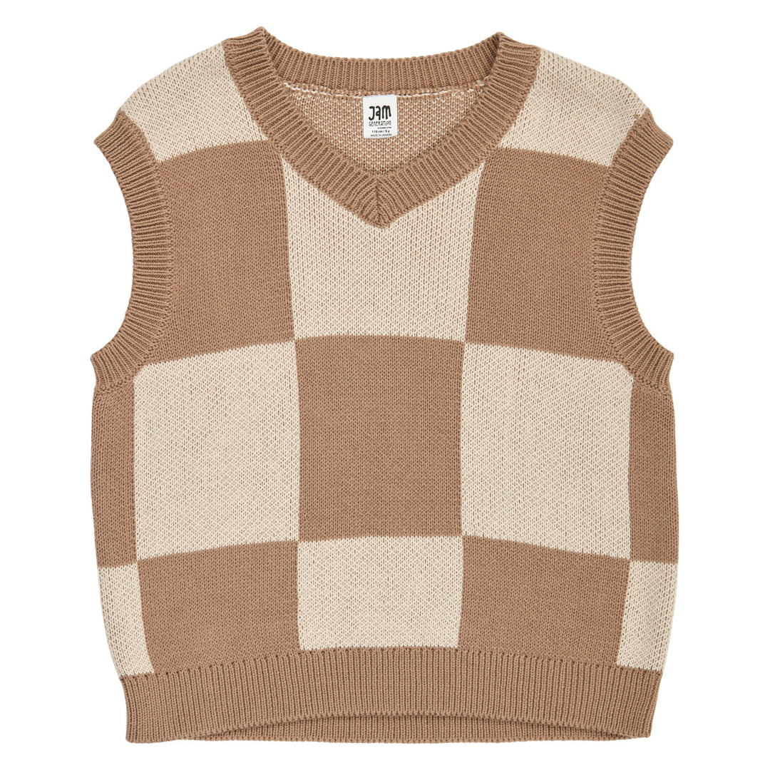 KNIT vest med tern