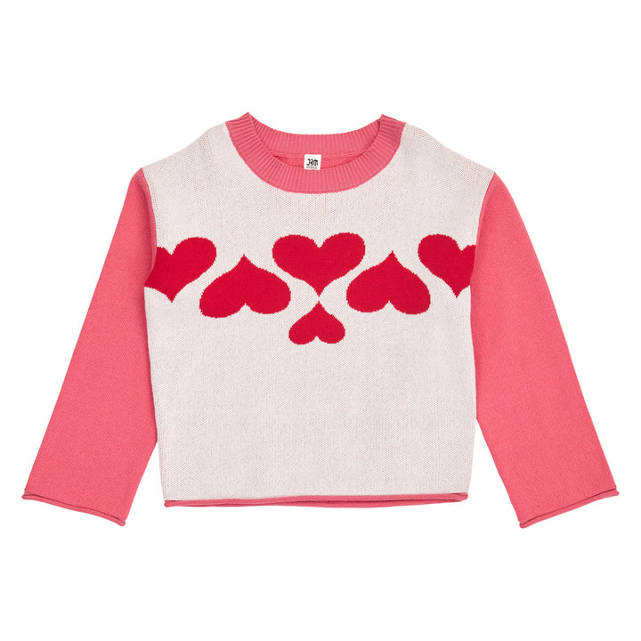 KNIT strikket trøje med hjerter