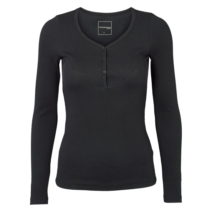CALM RIB bluse med knapper