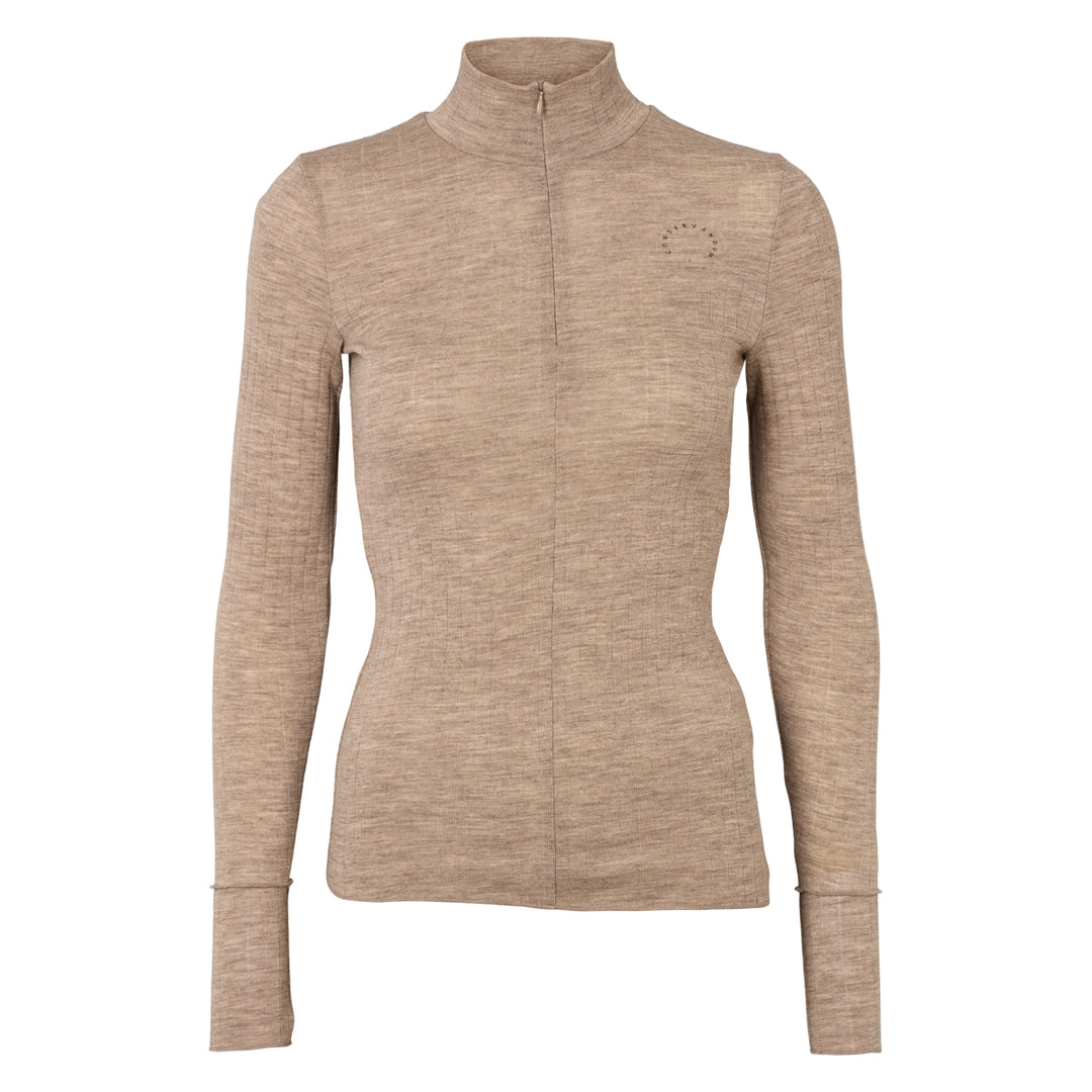 WOOL bluse med lynlås i merinould