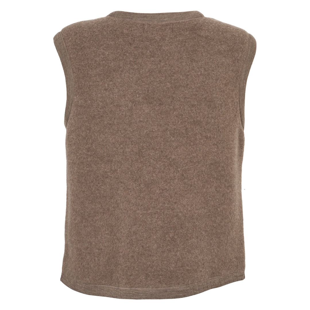 WOOL fleece vest med lommer