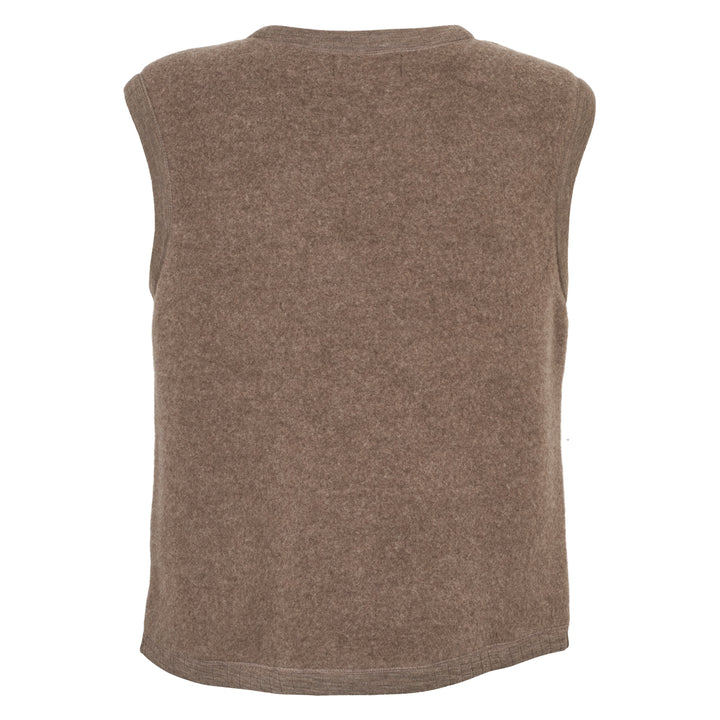 WOOL fleece vest med lommer