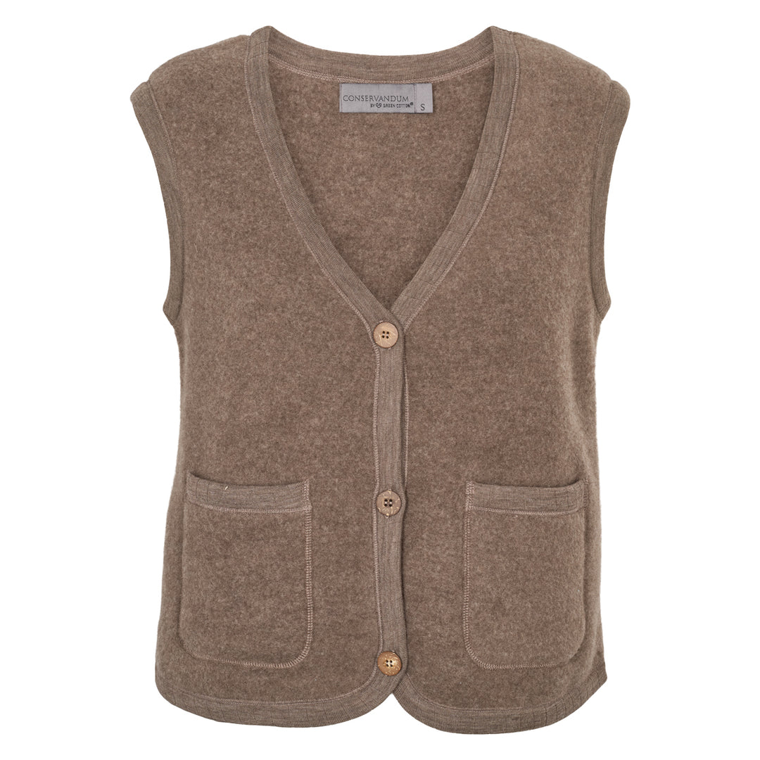 WOOL fleece vest med lommer