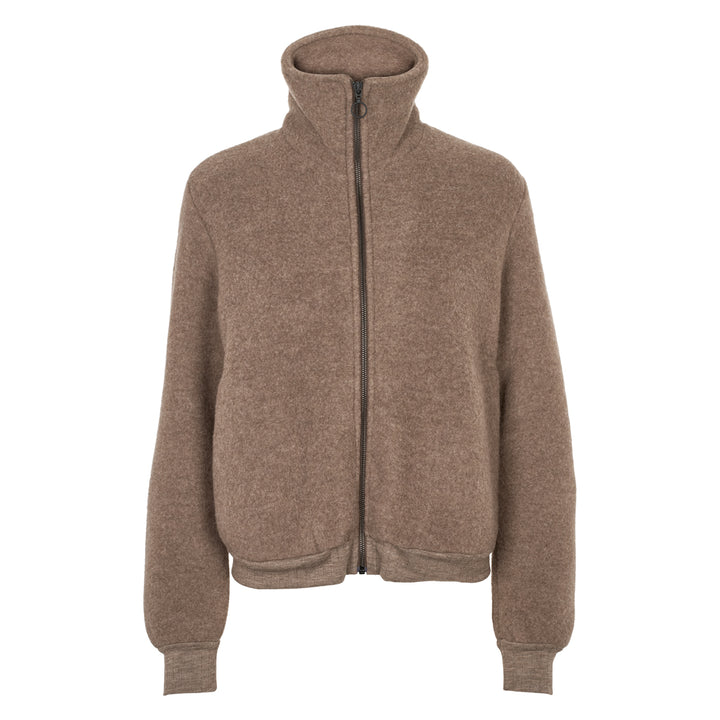 WOOL fleece zip jakke
