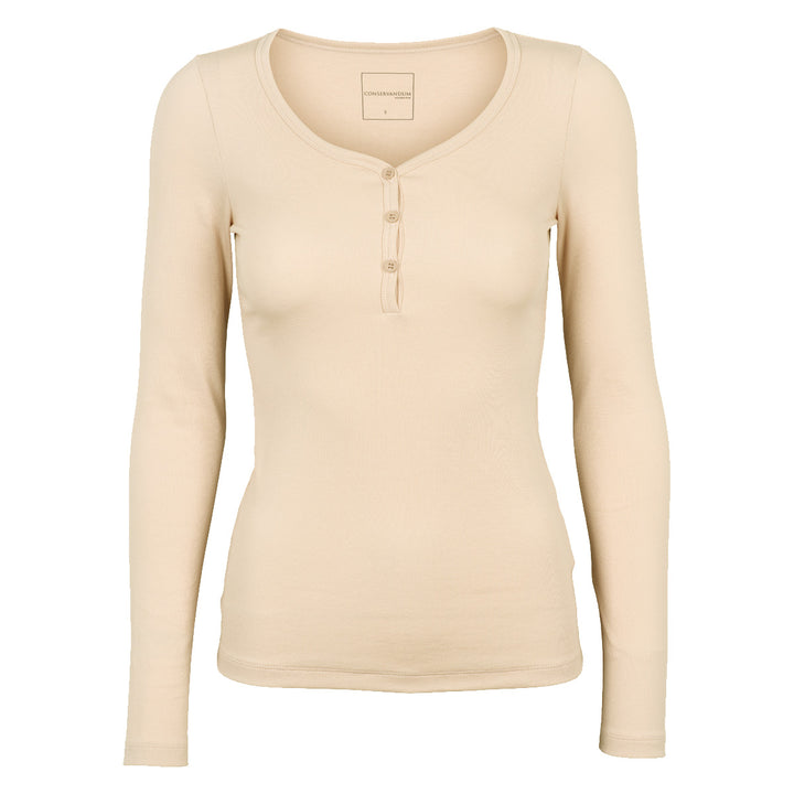 CALM RIB bluse med knapper