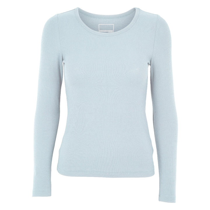 MELLOW tencel rib langærmet bluse
