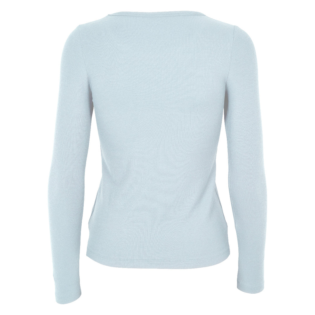 MELLOW tencel rib langærmet bluse