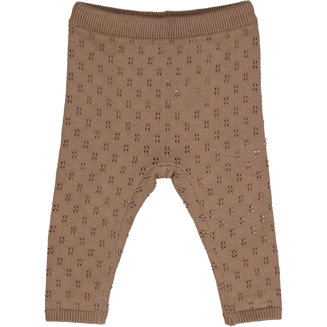 KNIT strikkede bukser med hulmønster
