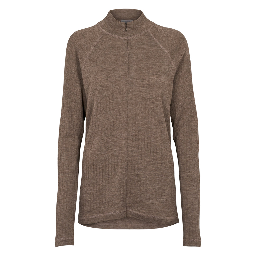 Bluse med lynlås i merinould