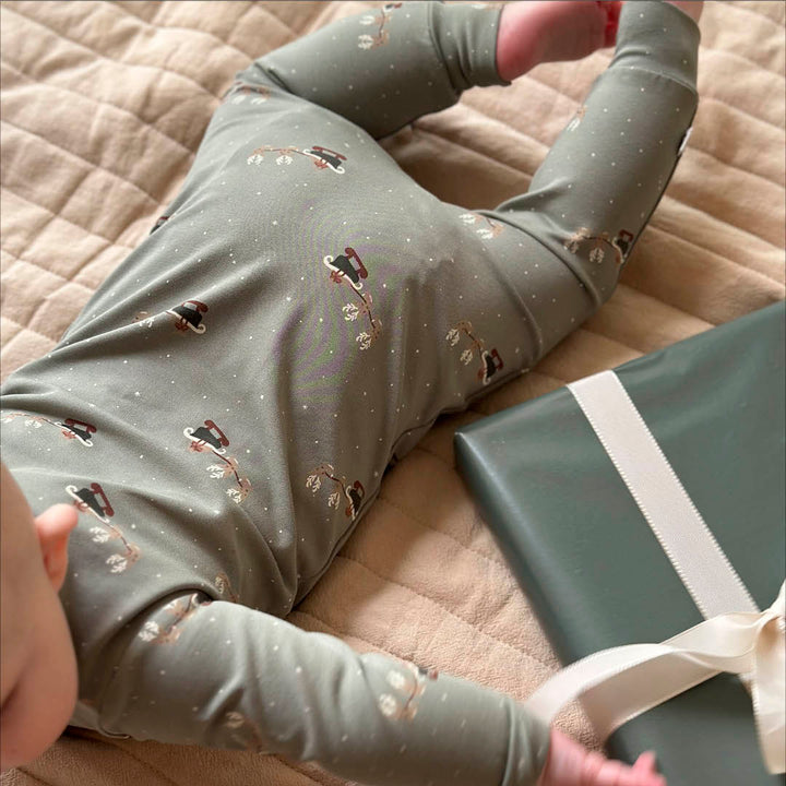 CHRISTMAS lynlås heldragt med juleprint