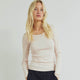 CALM RIB langærmet bluse