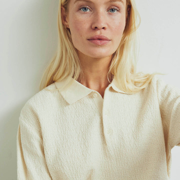 KNIT strikket polo bluse