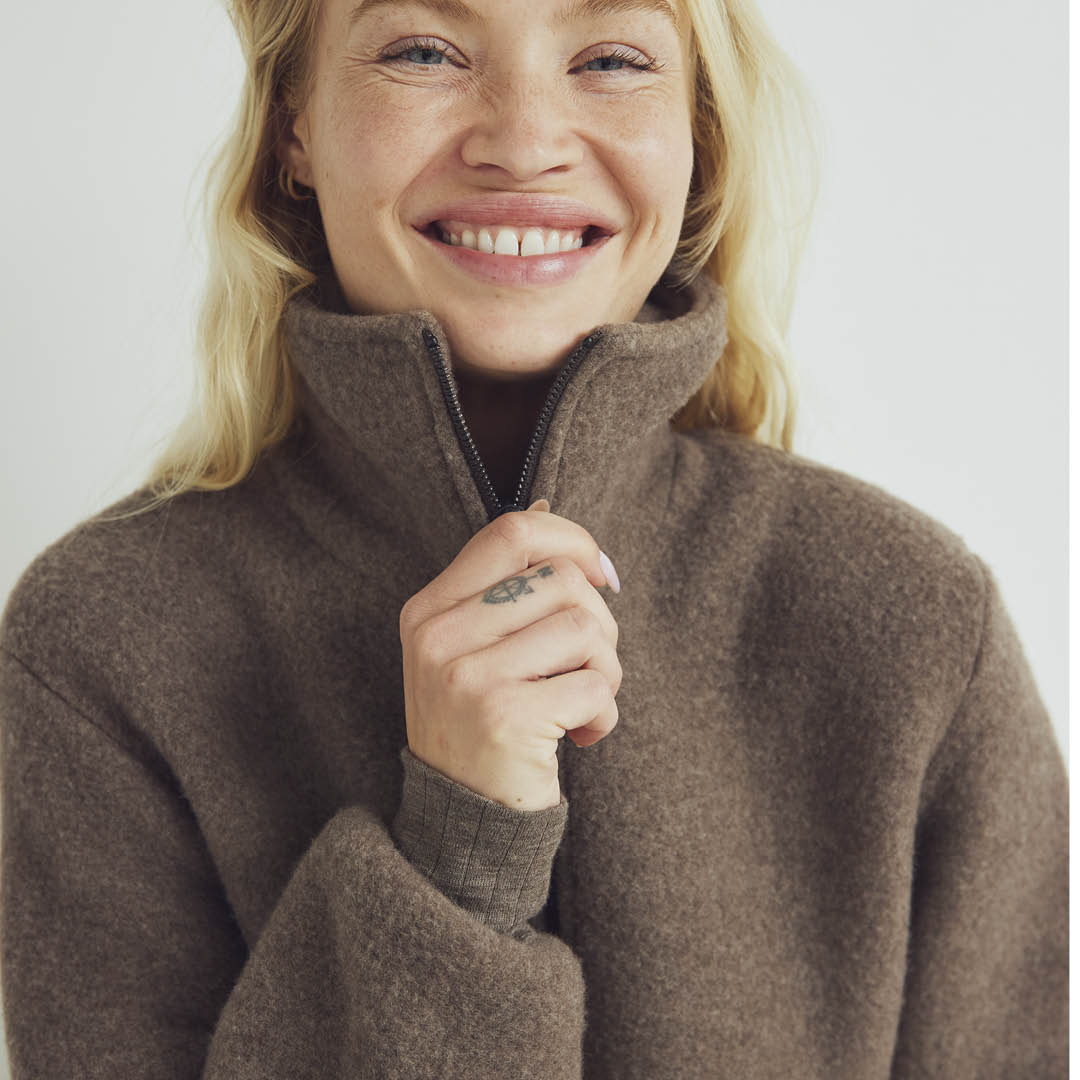 WOOL fleece zip jakke