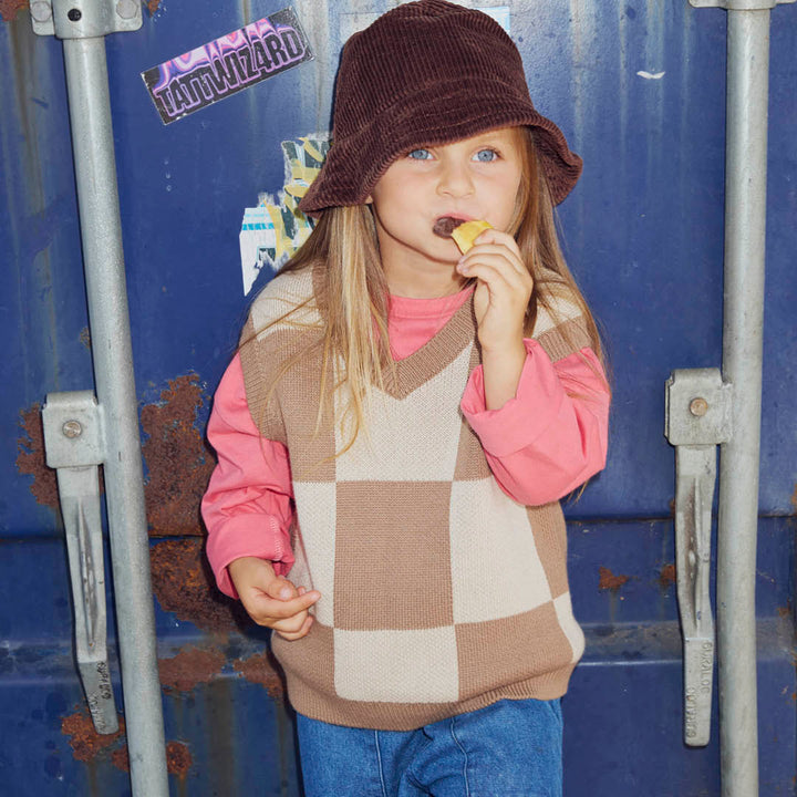 KNIT vest med tern