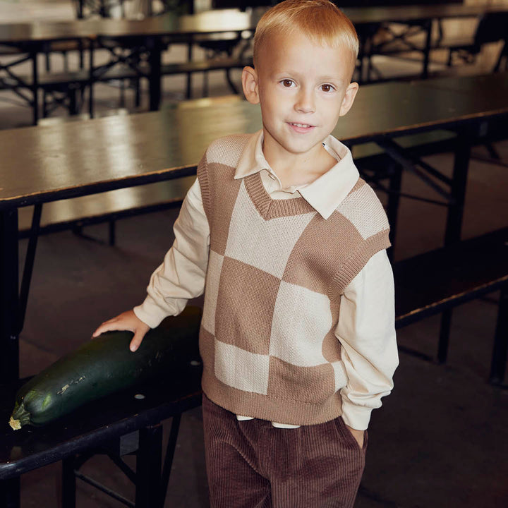 KNIT vest med tern