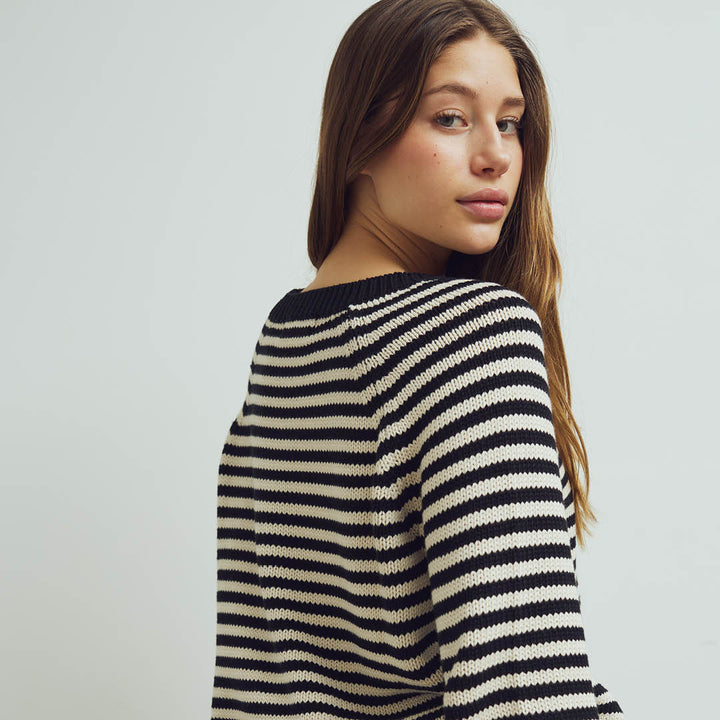 STRIPE KNIT strik trøje