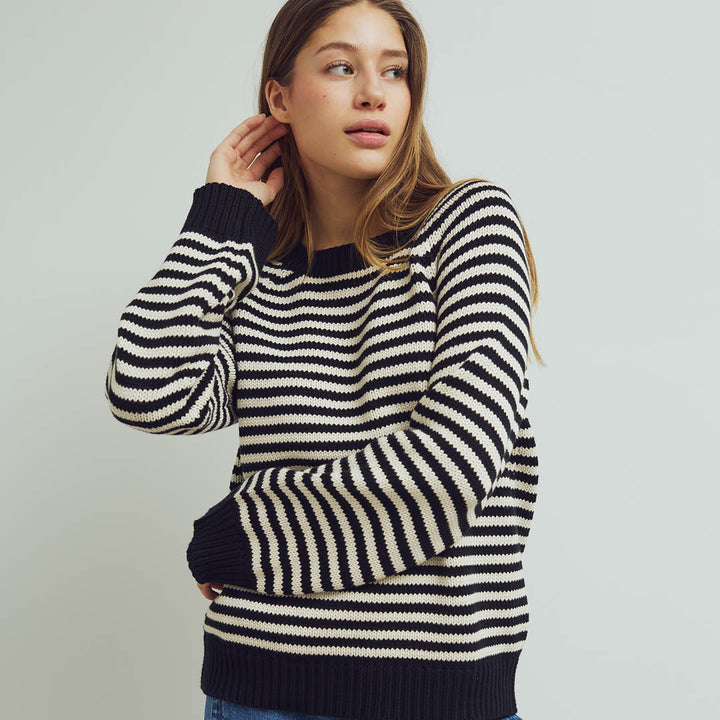 STRIPE KNIT strik trøje