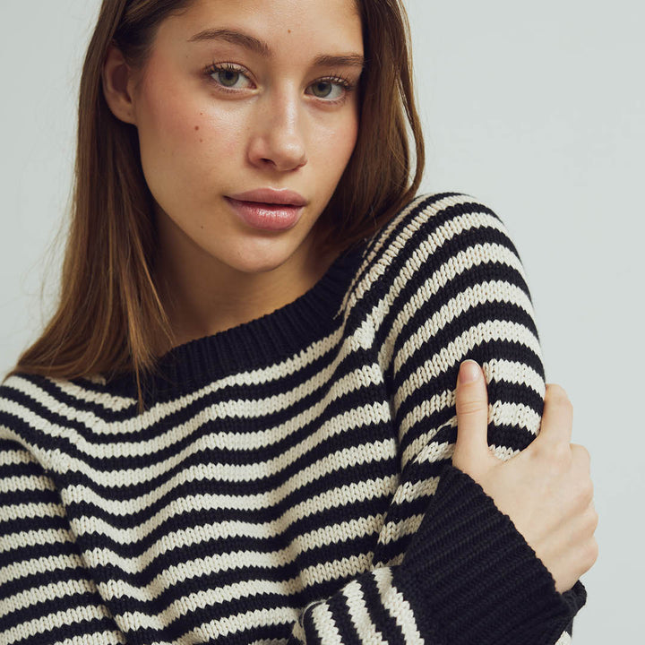 STRIPE KNIT strik trøje