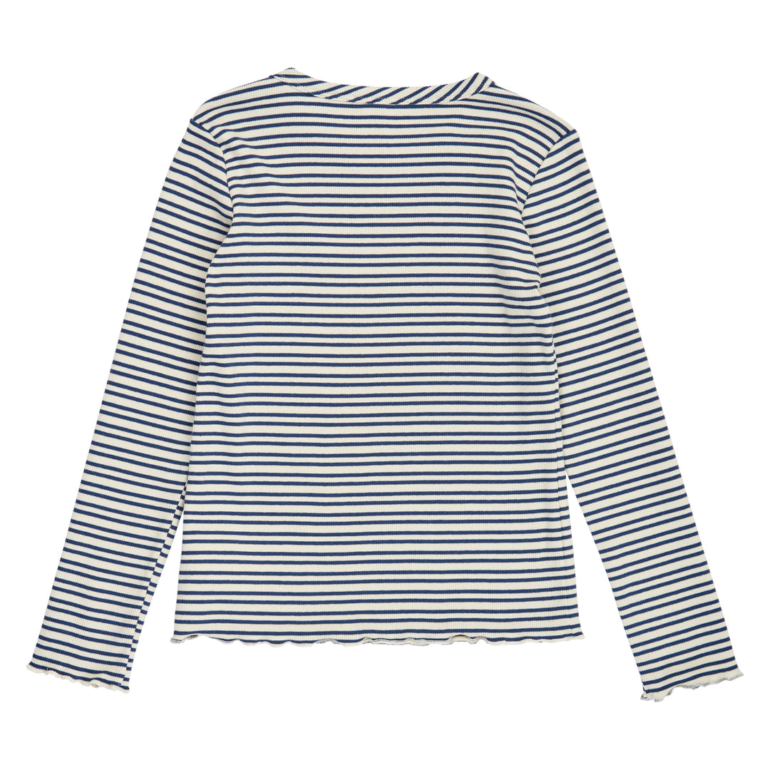 STRIPE rib langærmet T-shirt