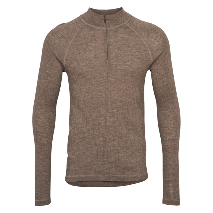 Bluse med lynlås i merinould