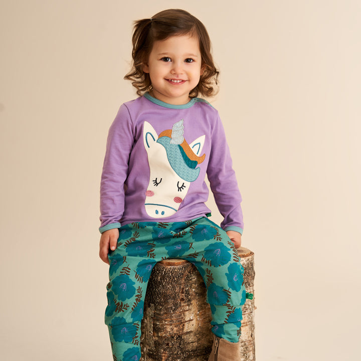 RE-LOVED HELLO bluse med en enhjørning