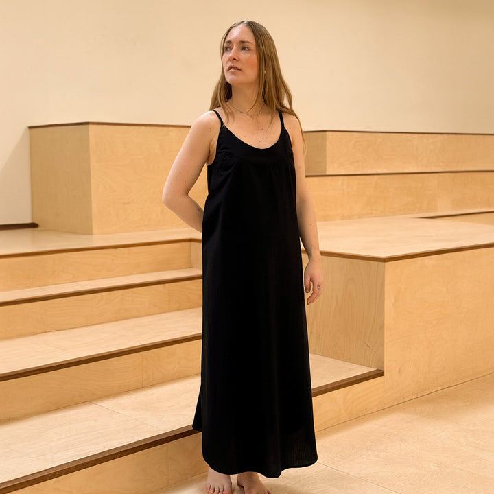 POPLIN kjole med stropper