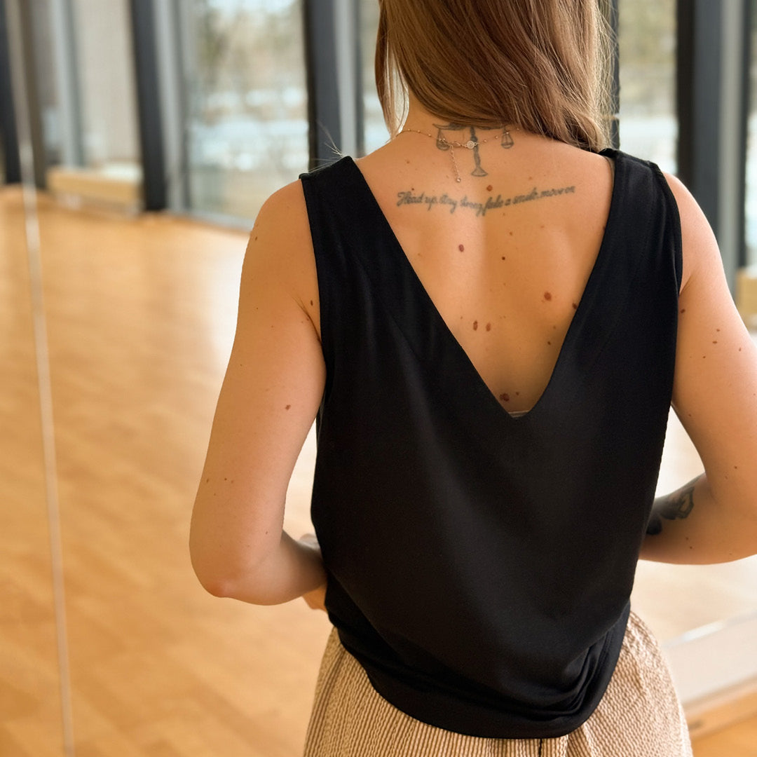 TENCEL v-hals ærmeløs top