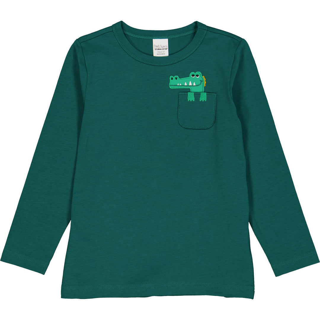 RE-LOVED Croco pocket l/s T