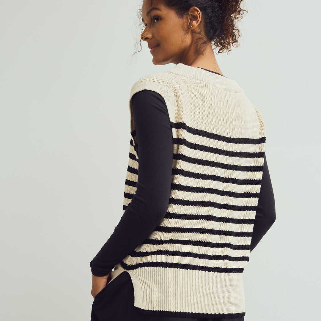 RE-LOVED KNIT stribet vest