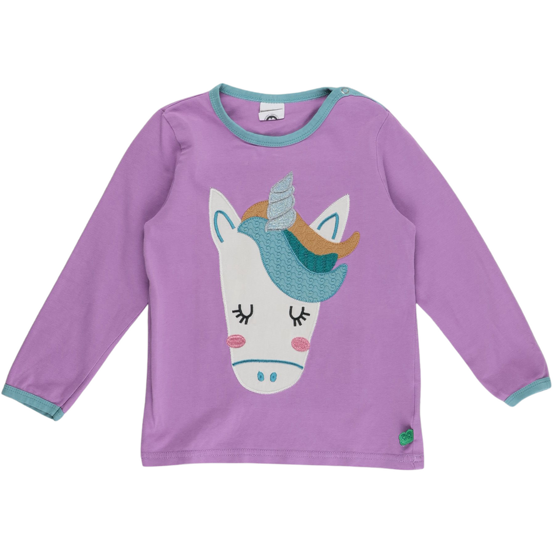 RE-LOVED HELLO bluse med en enhjørning