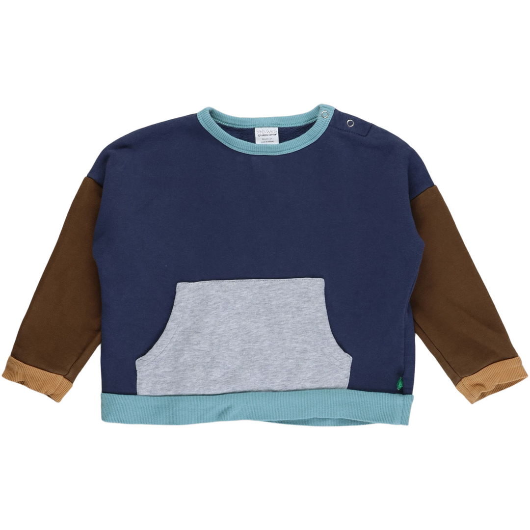 RE-LOVED BLOCK sweattrøje med kontrast farver