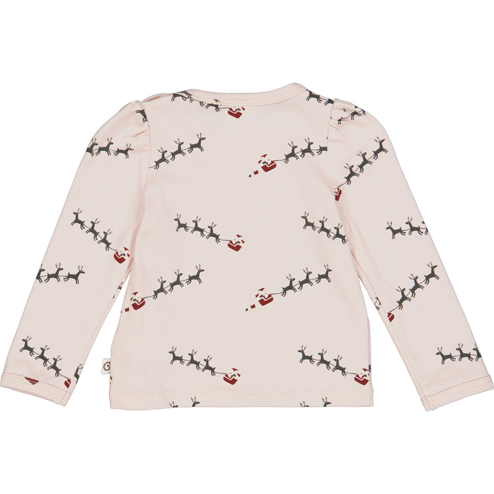 SANTA pufærme bluse med juleprint