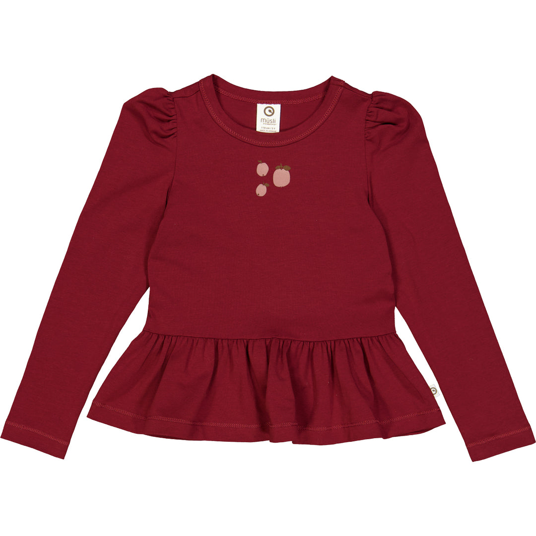 APPLE printet bluse med peplum