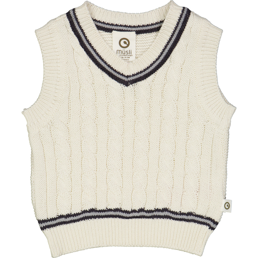 KNIT kabel strikket vest