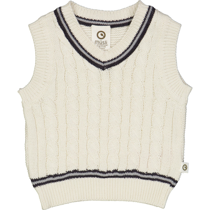 KNIT kabel strikket vest