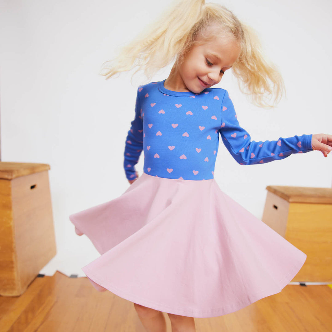 RE-LOVED HEART swing kjole med hjerter