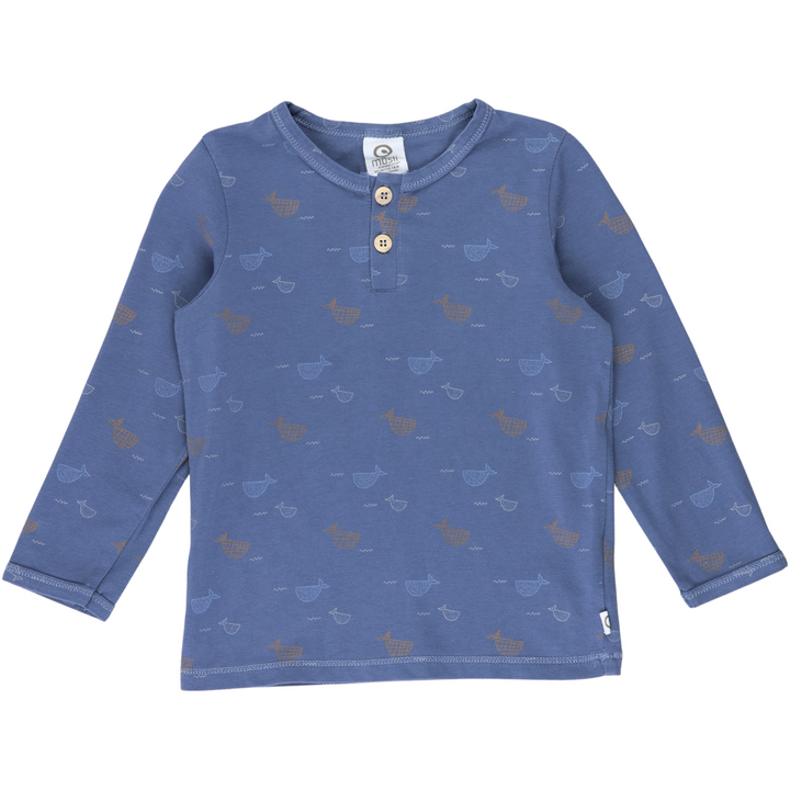 RE-LOVED WHALE bluse med print af hvaler