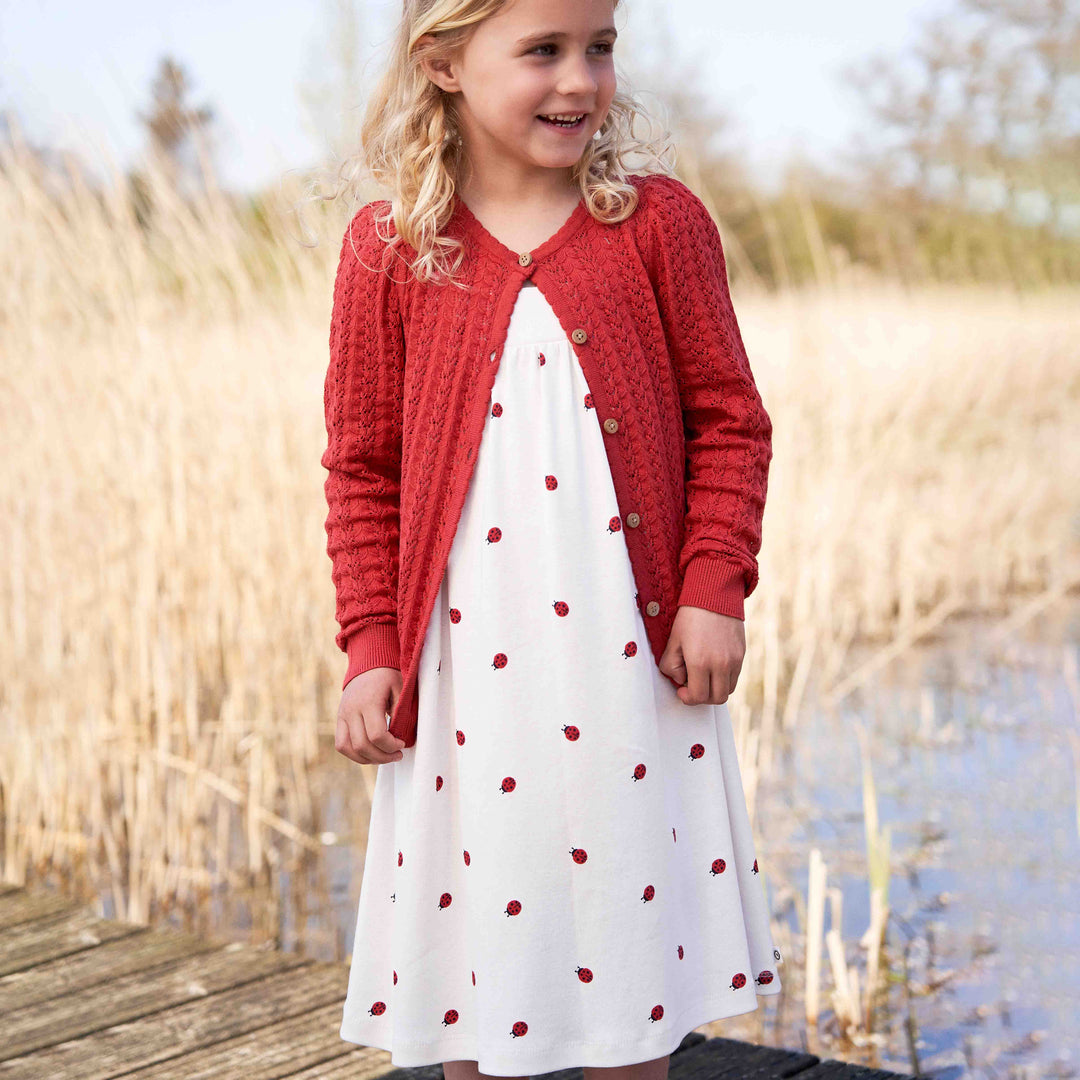 RE-LOVED LADYBIRD strik cardigan